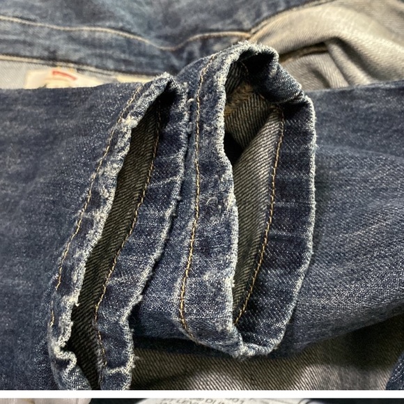 Levis Rare Cropped Denim Bottom Flare Jacket Size S - Picture 8 of 16